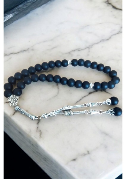 Oniks Taşlı 33'lü Tesbih, Sertifikalı, Mdf Kutulu, 10 Mm, Şık ve Kaliteli