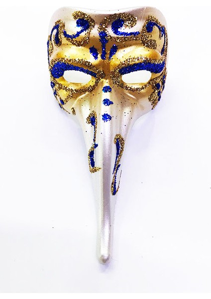 Ds-Derin Mavi Renk Işlemeli Seramik Malzemeden Imal Venedik Uzun Maske Magnet