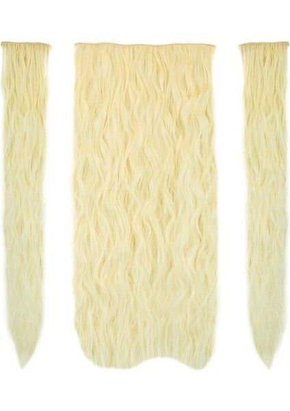 Fiber Sentetik Kabarık Dalgalı Yarım Ay + 2 Yan Çıt Çıt - Açık Platin fiyatları