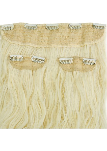 Fiber Sentetik Kabarık Dalgalı Yarım Ay + 2 Yan Çıt Çıt - Açık Platin modelleri