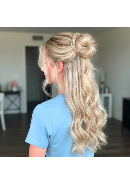 Fiber Sentetik Dalgalı Yarım Ay + 2 Yan Çıt Çıt - Balköpüğü Platin Röfleli