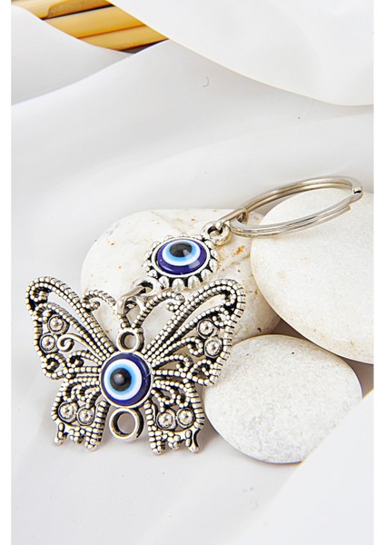 Mavi Cam Nazar Boncuğu Anahtarlık, Şık ve Güzel Aksesuar Seçeneği