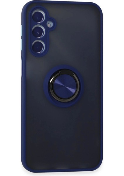 Samsung Galaxy M34 5G Kılıf Montreal Yüzüklü Silikon Kapak - Lacivert