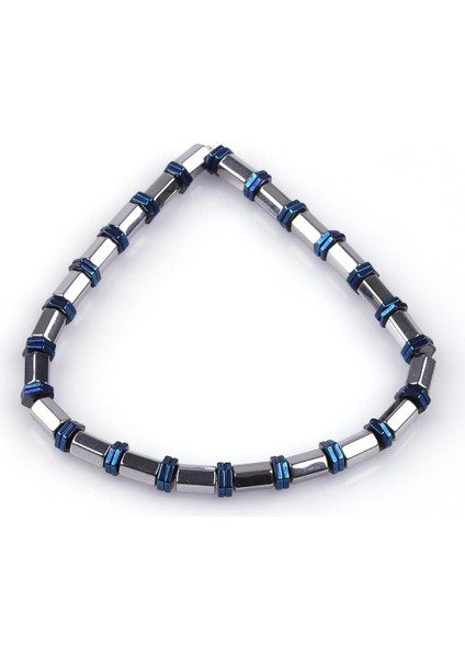 Gümüş Gri - Mavi Hematit Doğal Taş Bileklik, 5x3 mm Rondel Kesim fiyatları