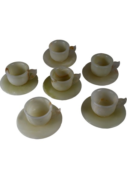 Doğal Oniks Taşı Türk Kahvesi Fincanı Takımı, Şık ve Özel Tasarım, Beyaz fiyatları