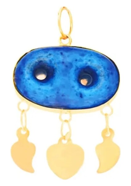 925 Ayar Gümüş Kaplama Süryani Nazar Boncuğu Kadın Kolye