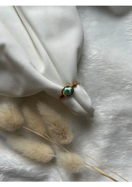 El Yapımı Doğal Taş Ayarlanabilir Tel Yüzük, Şık ve Zarif Takı Parçası