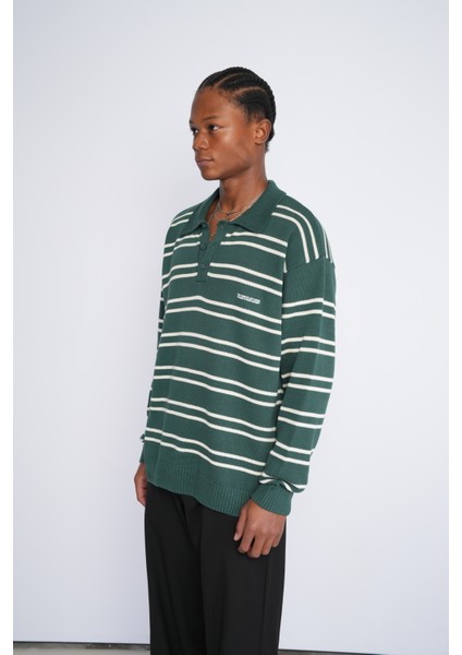 Polo Yaka Desenli Triko Kazak modelleri