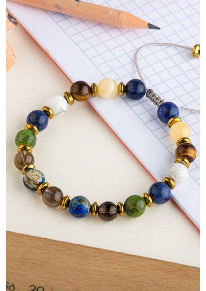 Renkli Doğal Taş Bileklik, Odak ve Başarı Destekli Şık Takı fiyatları