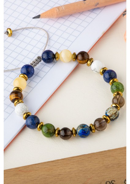 Renkli Doğal Taş Bileklik, Odak ve Başarı Destekli Şık Takı modelleri