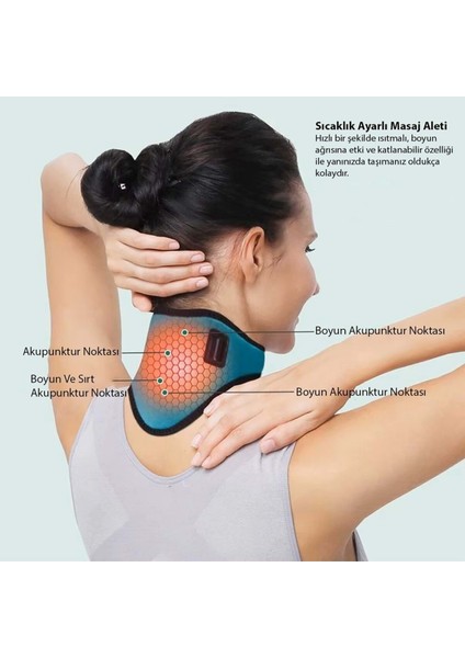 USB 3 Seviye Sıcaklıklı ve Zaman Ayarlı Elektrikli Boyun Masaj Aleti fiyatları