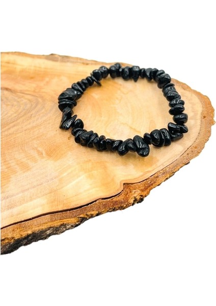 Şık Siyah Turmalin Doğal Taş Bileklik, Zarif Takı Koleksiyonu