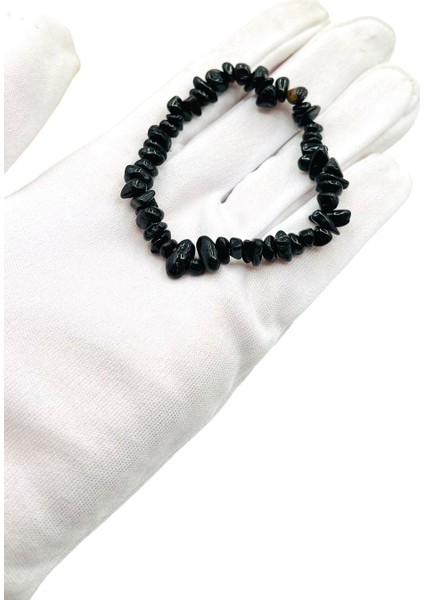 Şık Siyah Turmalin Doğal Taş Bileklik, Zarif Takı Koleksiyonu fiyatları