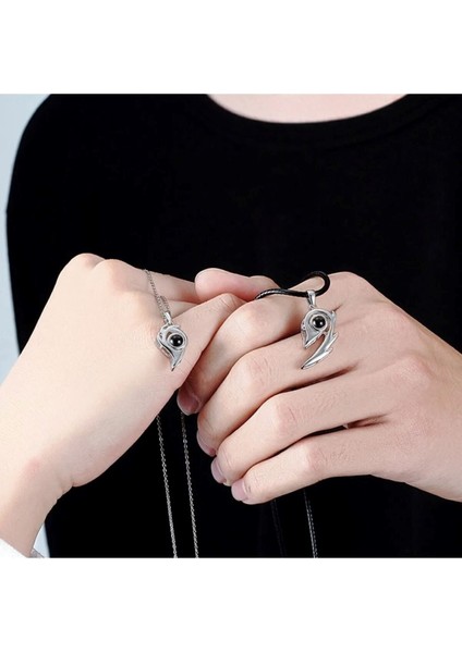 Iki Dilde Seni Seviyorum Kalpli Çift Kolye, Gümüş, Mıknatıslı, Şık ve Anlamlı Takı indirimleri