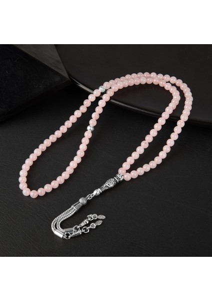 Pembe Kuvars Doğal Taş Tesbih 99’luk, 6mm, Şık ve Hafif Takım Seçeneği modelleri