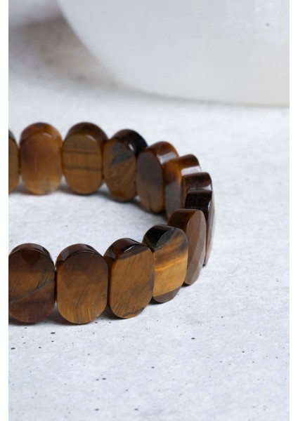 Kahverengi Kaplan Gözü Doğal Taş Bileklik, Şık ve Enerji Dolu Takı fiyatları