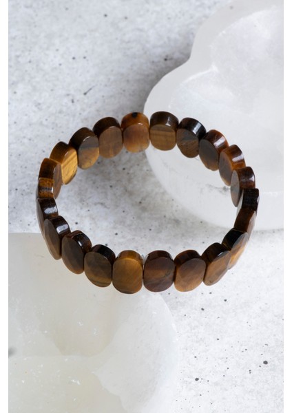 Kahverengi Kaplan Gözü Doğal Taş Bileklik, Şık ve Enerji Dolu Takı fırsatları