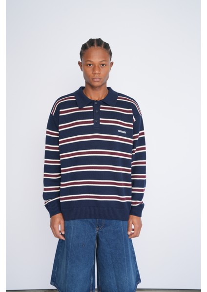 Polo Yaka Desenli Triko Kazak