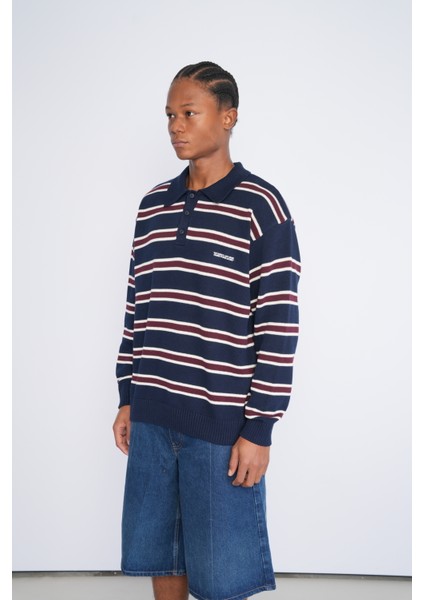 Polo Yaka Desenli Triko Kazak modelleri