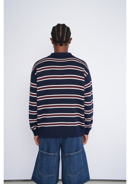 Polo Yaka Desenli Triko Kazak fırsatları