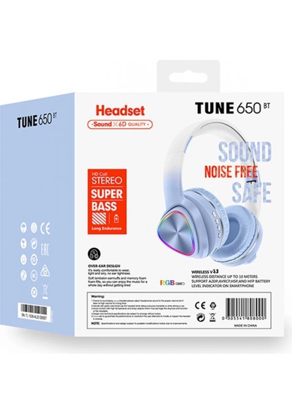 Tune 650 Bt Rgb Kablosuz Kafaüstü Kulaklık - Mavi modelleri