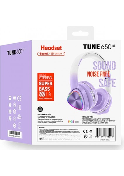 Tune 650 Bt Rgb Kablosuz Kafaüstü Kulaklık - Lila fiyatları