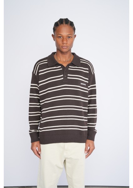 Polo Yaka Desenli Triko Kazak