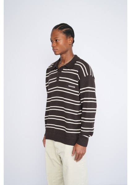 Polo Yaka Desenli Triko Kazak modelleri