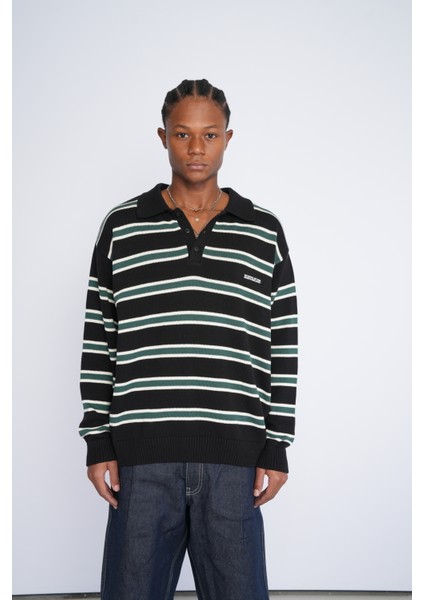 Polo Yaka Desenli Triko Kazak