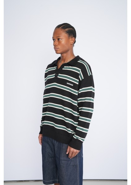 Polo Yaka Desenli Triko Kazak modelleri