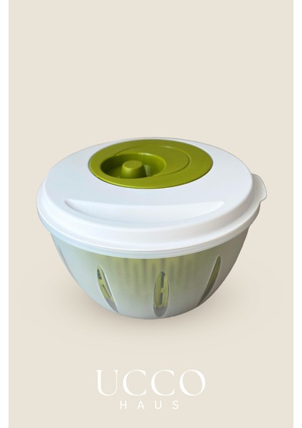 Yeşil Pratik Salata Kurutucu Sebze Kurutma Kabı Süzgeçli Dönme Mekanizmalı Mutfak Yardımcısı fiyatları