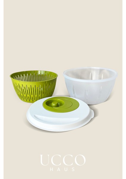 Yeşil Pratik Salata Kurutucu Sebze Kurutma Kabı Süzgeçli Dönme Mekanizmalı Mutfak Yardımcısı indirimleri