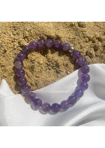 Mor Ametist Doğal Taş Bileklik, Şık ve Enerji Dolu Takı Seçeneği