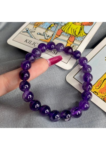 Mor Ametist Doğal Taş Bileklik, Şık ve Enerji Dolu Takı Seçeneği fiyatları