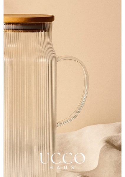 Bambu Kapaklı 1,8 Litre Cam Sürahi – Şık ve Modern Sunum - Sofra Mutfak - Limonata Detox Karaf fiyatları