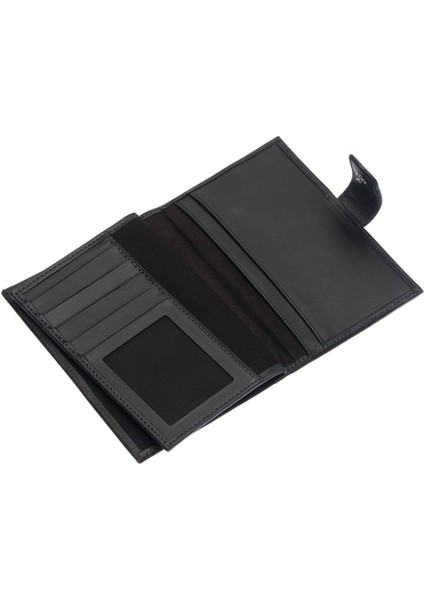 Hakiki Eskitme Deri Patlı ve Bol Kart Bölmeli Unisex Portföy Cüzdan - Antrasit fırsatları