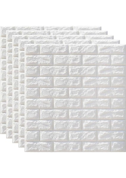 3D Beyaz Esnek Köpük Paneli Kendinden Yapışkanlı Duvar Dekorasyonu 70X77