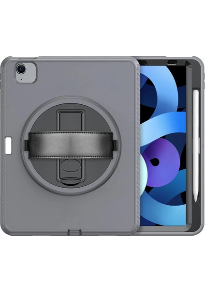 iPad 2022 10.9 (10.nesil) Kılıf Hand Strap Tablet Kılıfı - Gri fiyatları