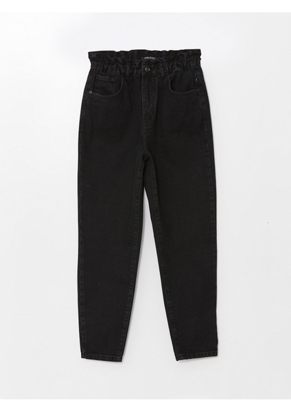 Yeni Sezon Beli Lastikli Slouchy Fit Kadın Jean Pantolon indirimleri