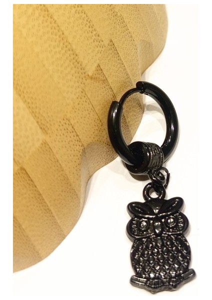 Çelik Siyah Figürlü Unisex Küpe fiyatları