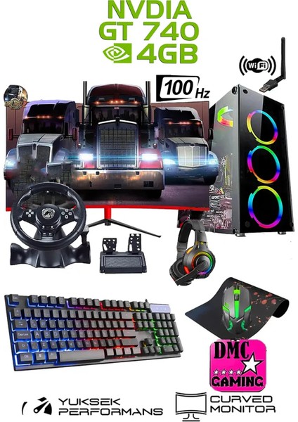 N39X İntel Core i5 3470 16GB 256GB SSD 500GB 4GB GT740 23.8" Curved Masaüstü Oyuncu Bilgisayarı