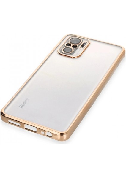 Xiaomi Redmi Note 10 Kılıf Lensli Silikon - Gold fırsatları