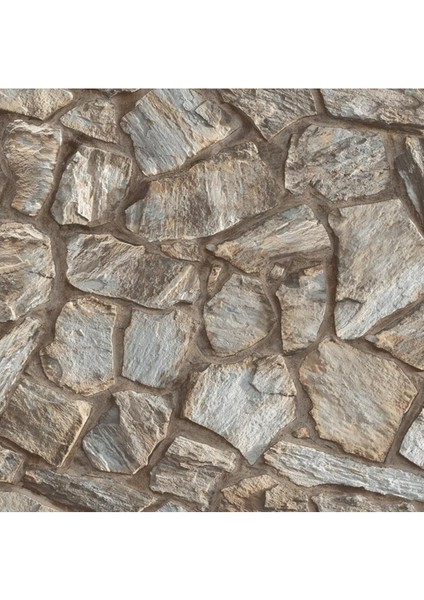 Kahverengi Kesik Taş Desenli Duvar Kağıdı 23114-2