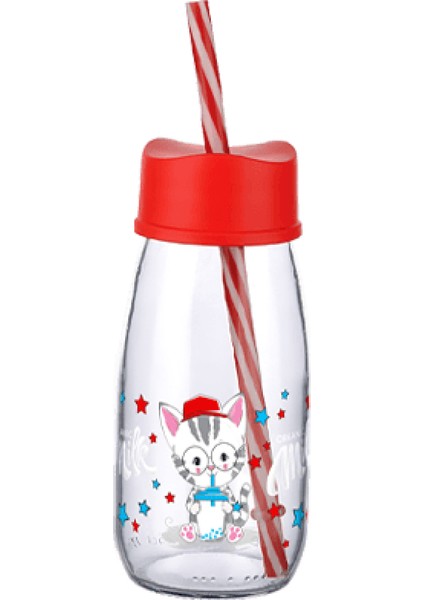 Pipetli Su Ve Süt Şişesi Cam 250 ML - Kırmızı fiyatları
