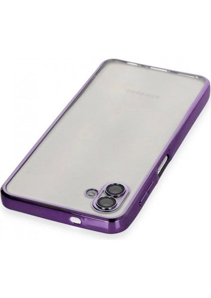 Samsung Galaxy A04 Kılıf Lensli Silikon - Mor modelleri