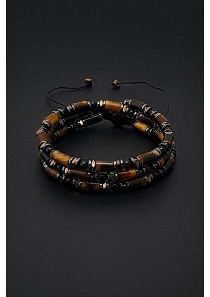 Doğal Kaplan Gözü, Akik ve Hematit Taşlı Bohem Kolye, Şık ve Özgün Tasarım fiyatları