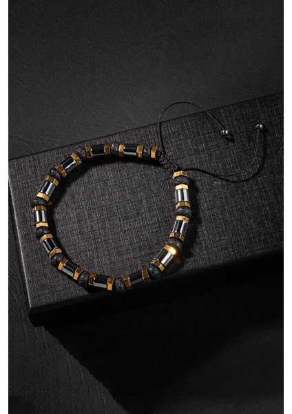 Renkli Hematit Lav Doğal Taşlı Makrome Bileklik, Şık ve Enerji Dolu Tasarım fiyatları