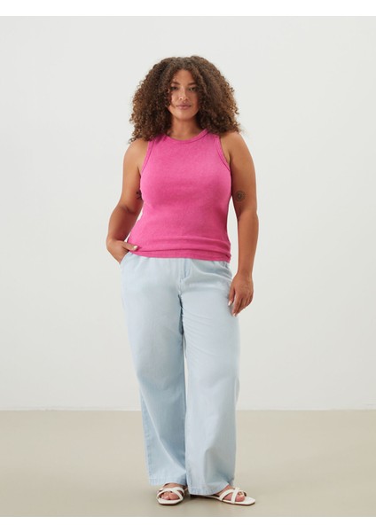 Yeni Sezon Beli Lastikli Straight Fit Kadın Jean Pantolon fiyatları