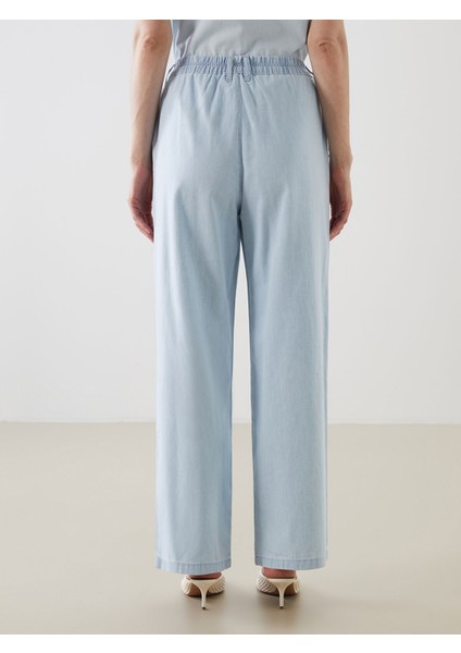 Yeni Sezon Beli Lastikli Straight Fit Kadın Jean Pantolon indirimleri