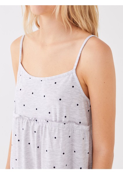 Yeni Sezon U Yaka Desenli Askılı Kadın Gecelik fırsatları